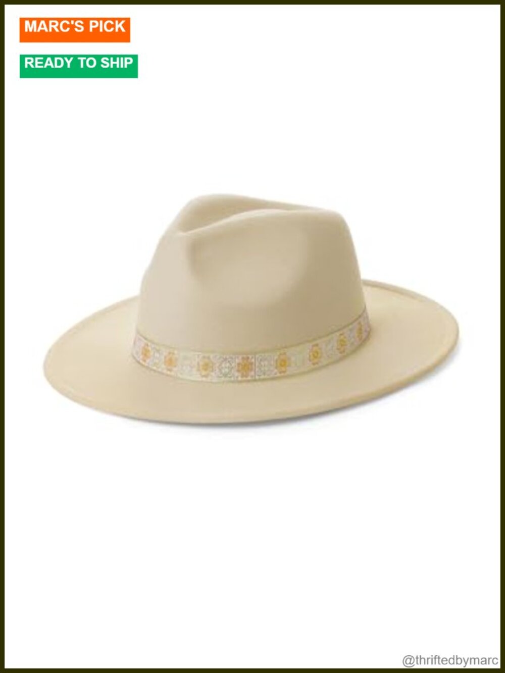 Wide Brim Fedora Hat with Belt for Men - Felt Panama Style